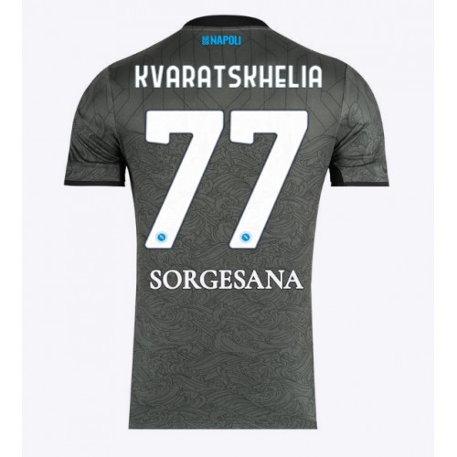 Moški Nogometni dresi SSC Napoli Khvicha Kvaratskhelia #77 Tretji 2024-25 Kratek Rokav